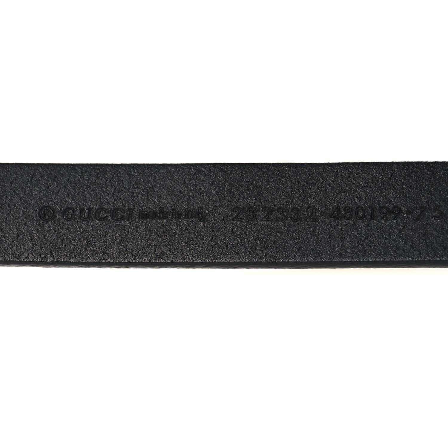 Gucci Calfskin Double G 20mm Slim Belt 75/30 Black 3 of 5