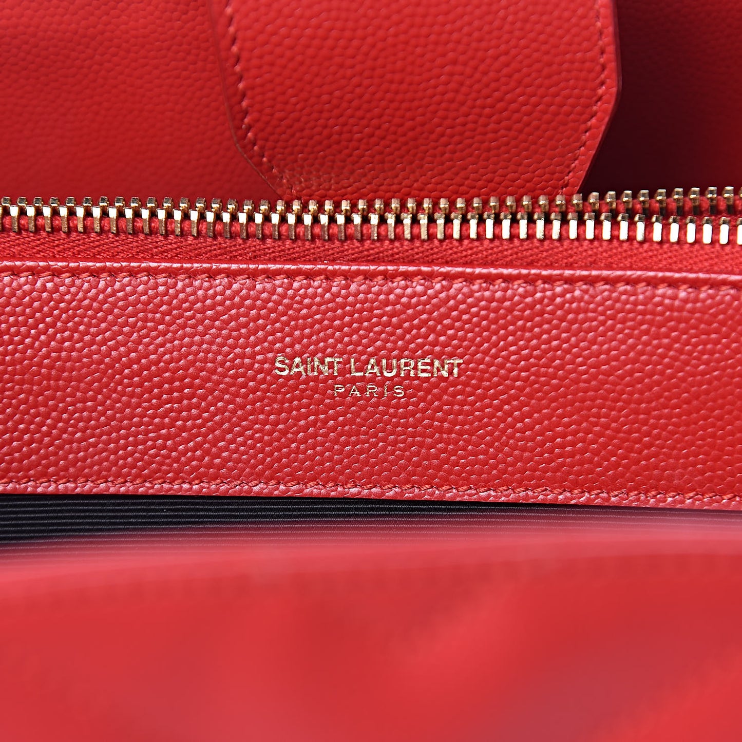 Grain De Poudre Matelasse Chevron Monogram Shopping Bag Red