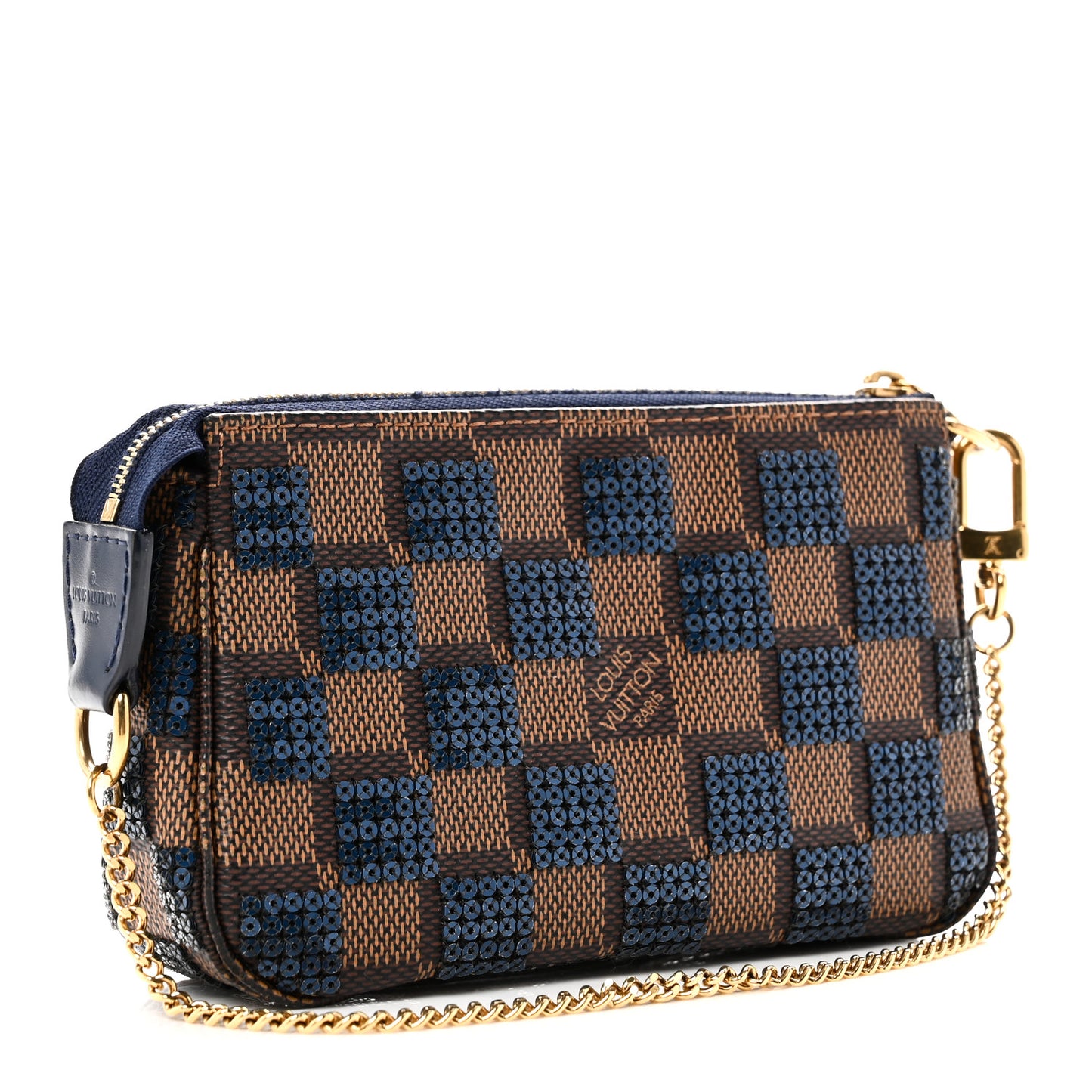 Damier Paillettes Mini Pochette Accessories Blue