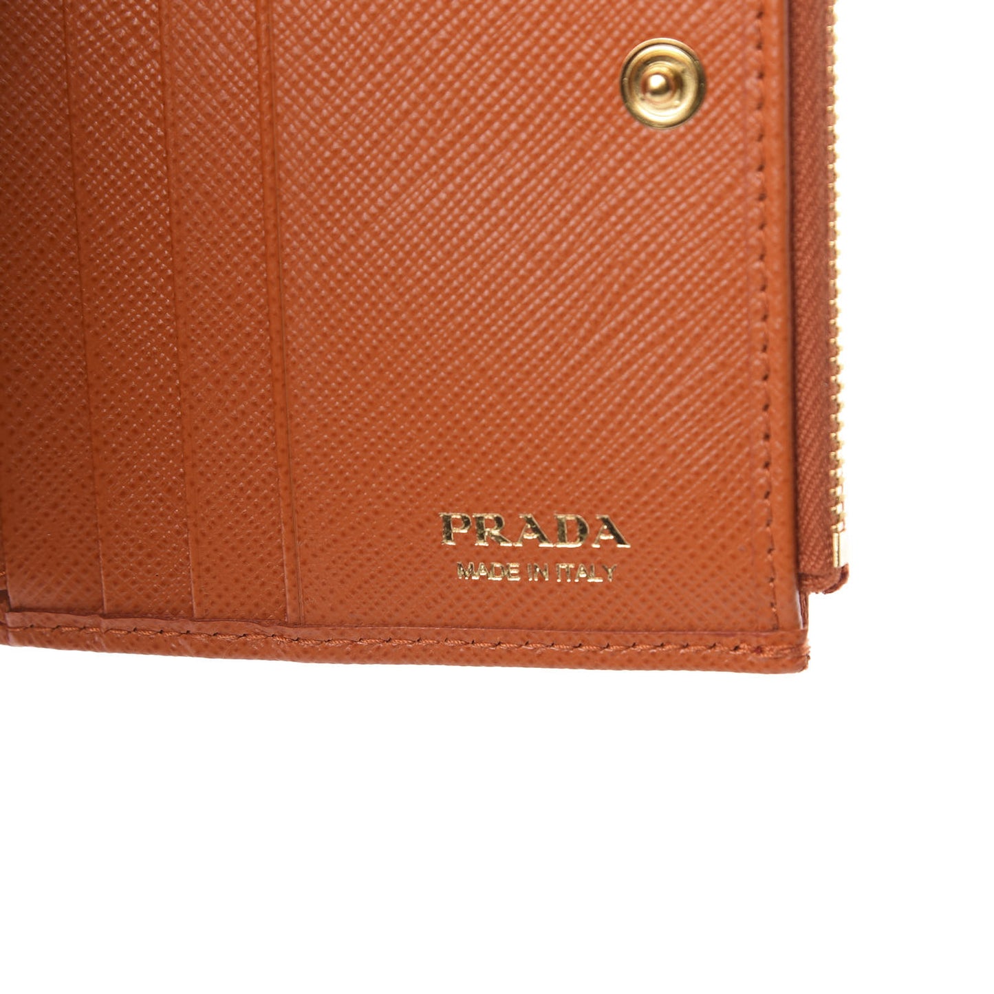Saffiano Zip Top Compact Wallet Papaya