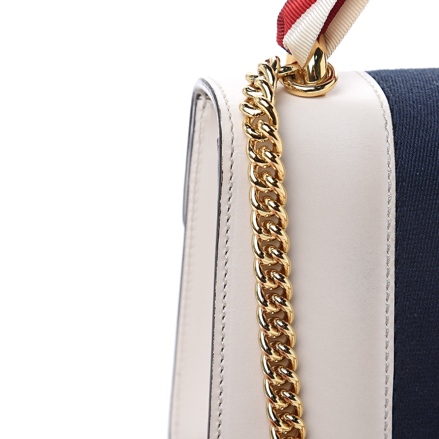 Calfskin Mini Sylvie Chain Shoulder Bag White