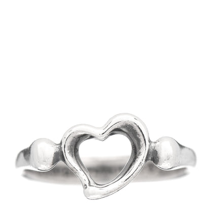 Tiffany Sterling Silver Elsa Peretti Open Heart Ring 50 5.5 1 of 4