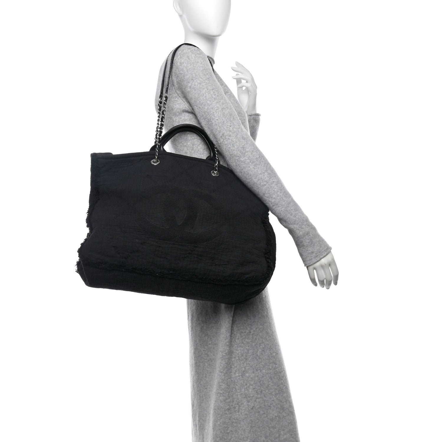 Chanel Canvas Extra Large Double Face Shopping Tote Black 2 of 13