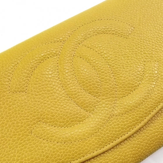 Chanel Caviar CC Double Flap Wallet Mustard 5 of 10