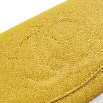 Chanel Caviar CC Double Flap Wallet Mustard 5 of 10