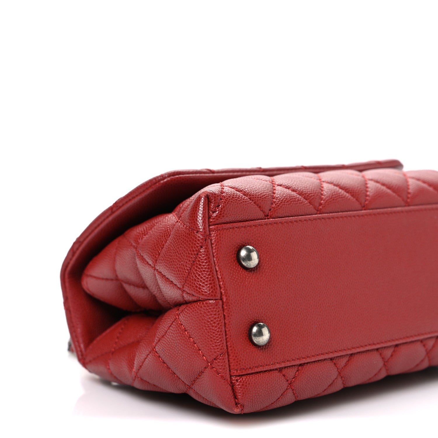 Chanel Caviar Quilted Mini Coco Handle Flap Red 9 of 10