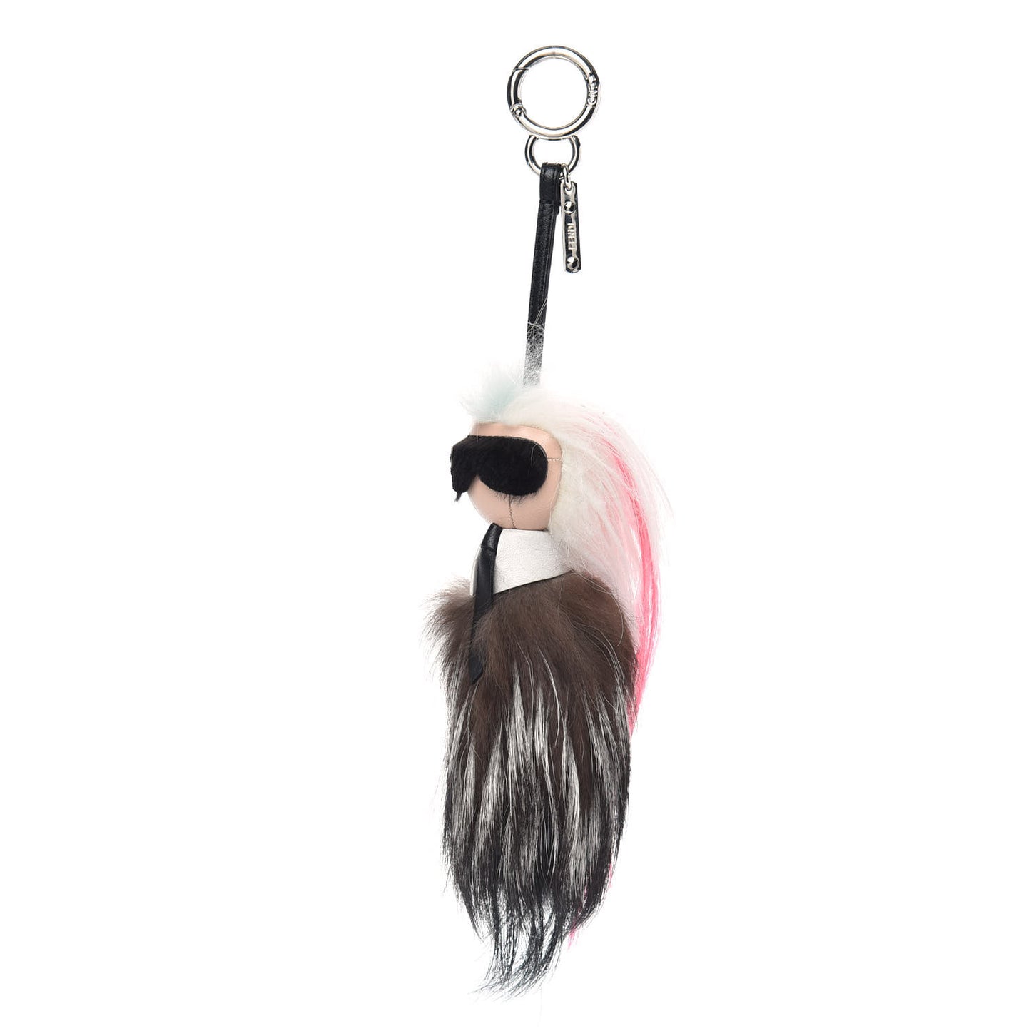 Mink Fox Goat Fur Mini Karlito Bag Charm Pink