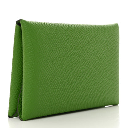 Hermes Epsom Calvi Duo Card Case Vert Yucca 3 of 7