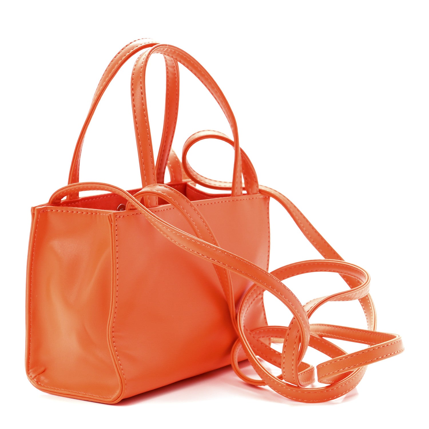Telfar Vegan Leather Small Shopping Bag Orange 3 of 11