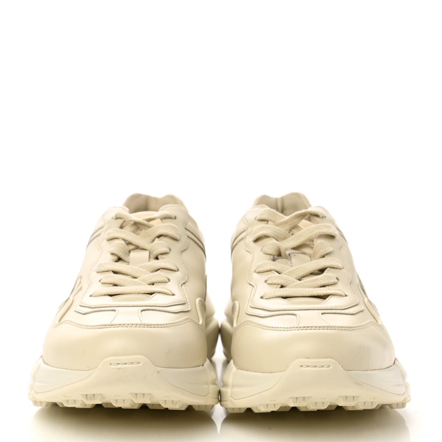 Calfskin Logo Womens Rhyton Sneakers 39.5 Ivory