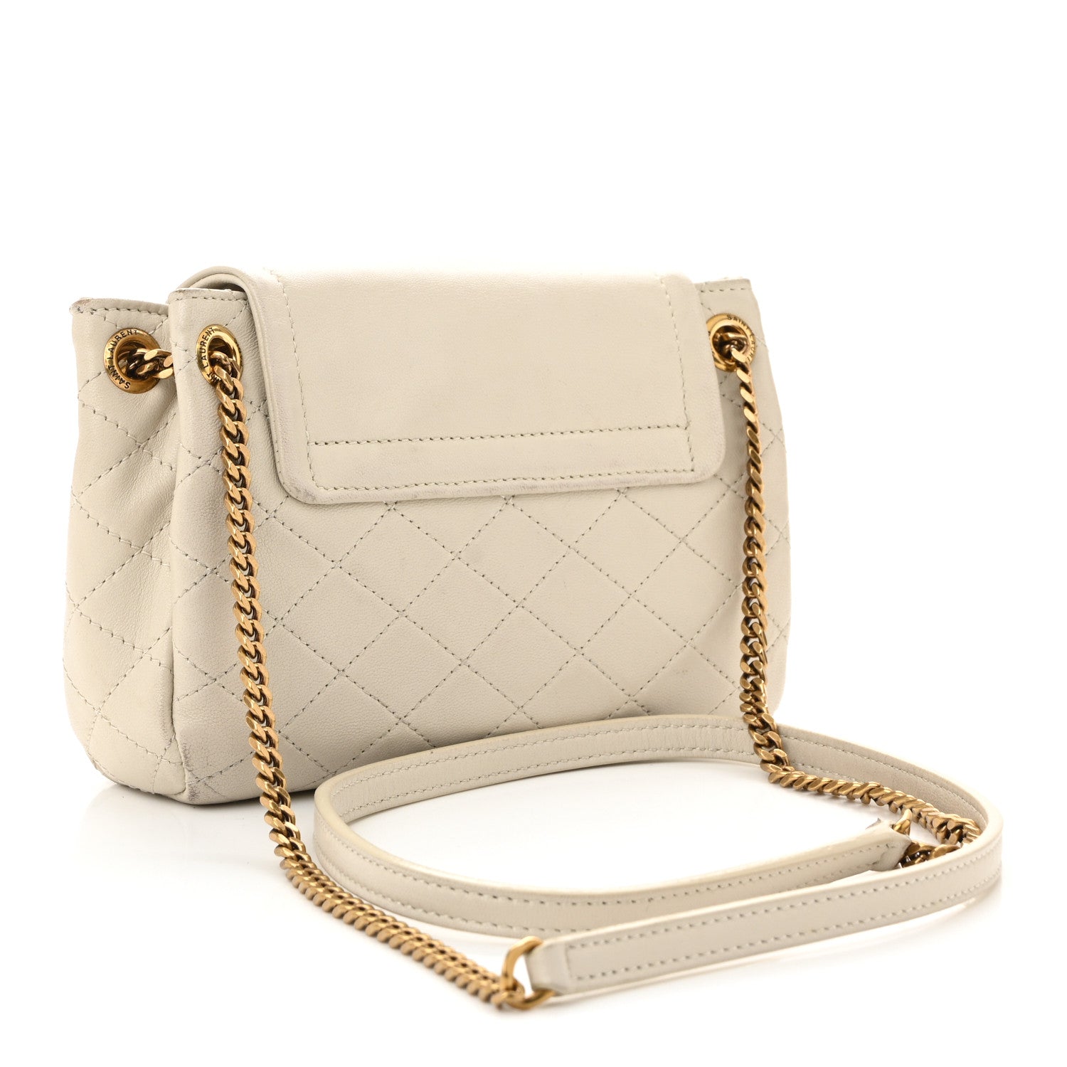 Saint Laurent Lambskin Quilted Monogram Mini Nolita Crema Soft 3 of 11