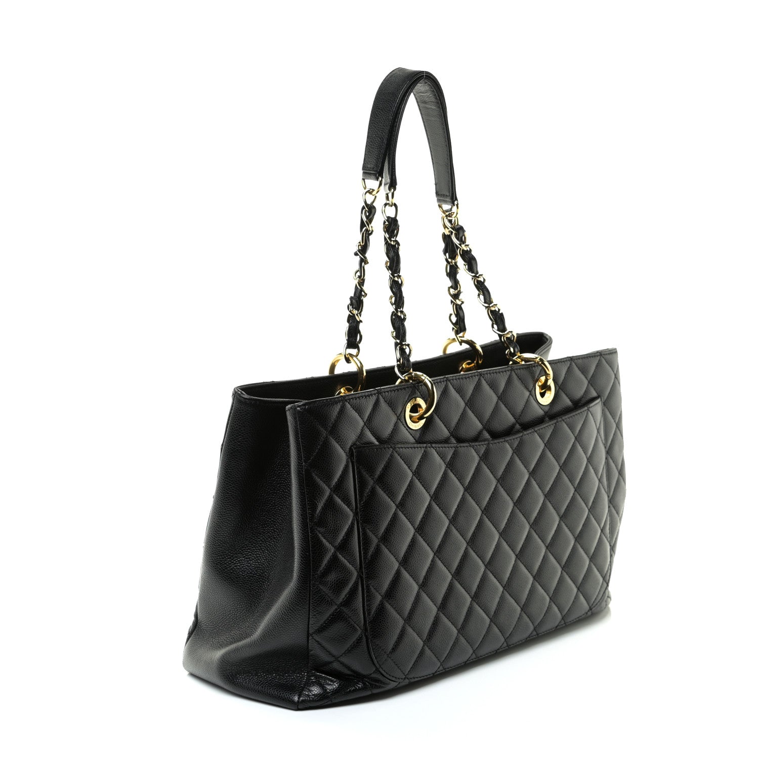 Chanel Caviar Quilted XL Grand Shopping Tote GST Black 3 of 7