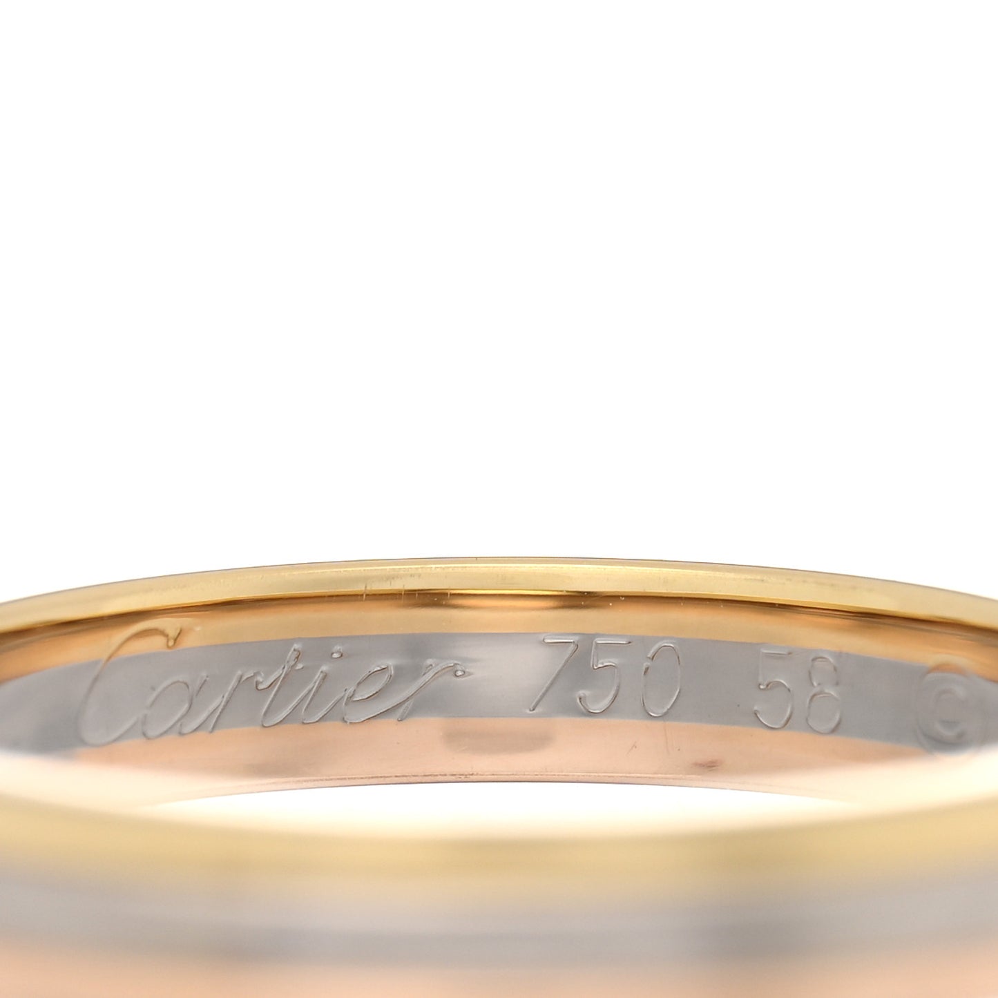 18K Pink White Yellow Gold 3.5mm Vendome Louis Cartier Wedding Band Ring 58 8.5