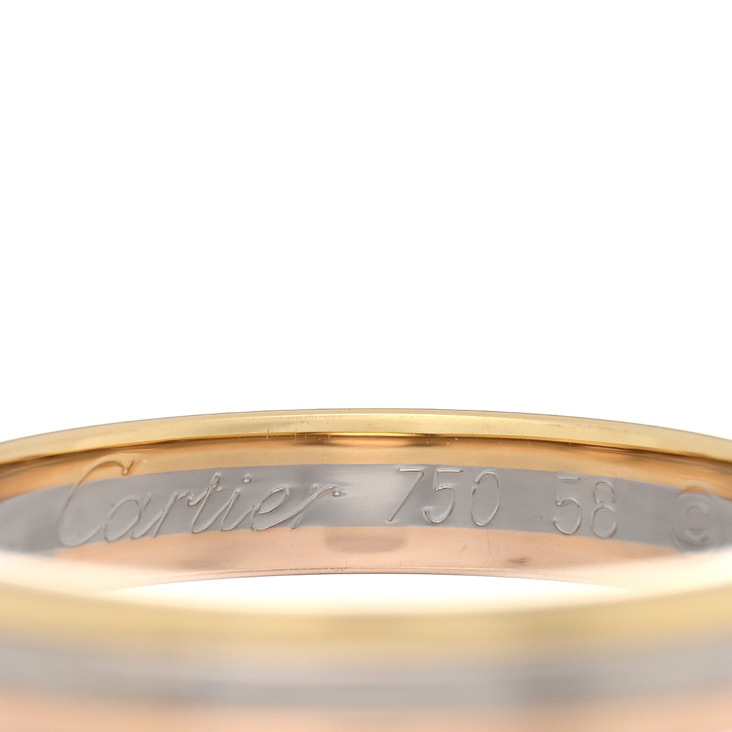 Cartier 18K Pink White Yellow Gold 3.5mm Vendome Louis Cartier Wedding Band Ring 58 8.5 4 of 4