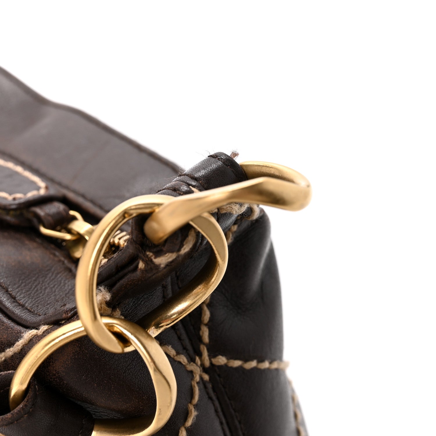 Chanel Calfskin Wild Stitch Hobo Brown 13 of 16