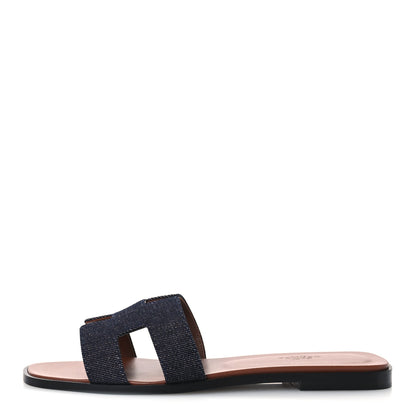 Hermes Denim Oran Sandals 39 Bleu Brut 1 of 11