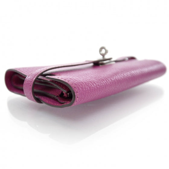 Chevre Mysore Medium Kelly Wallet Fuchsia