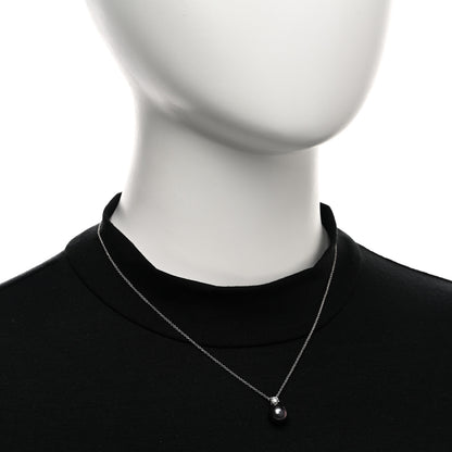 Tiffany 18K White Gold Diamond Tahitian Cultured Pearl Pendant Necklace 2 of 5
