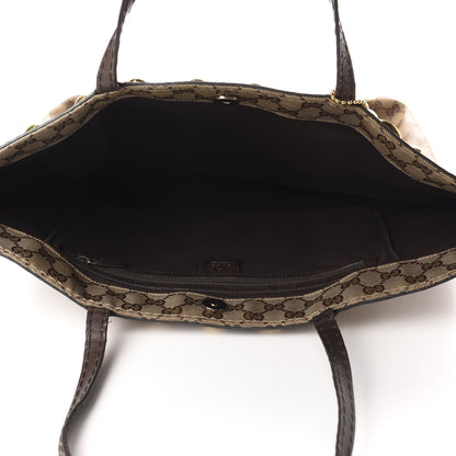 Gucci Crystal Monogram Large Babouska Vertical Shopping Tote Dark Brown 5 of 15