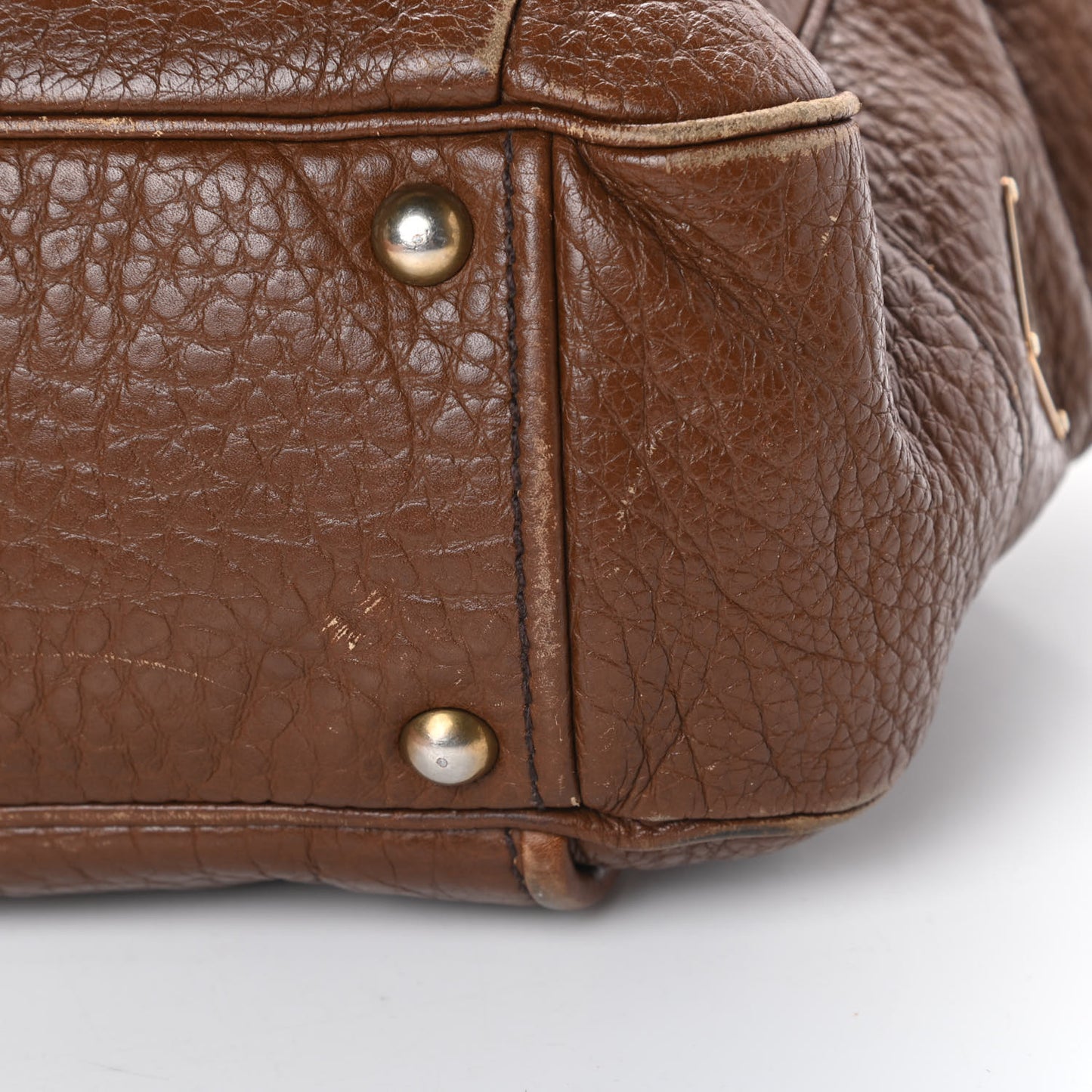 Vitello Daino Pocket Shoulder Bag Bruciato