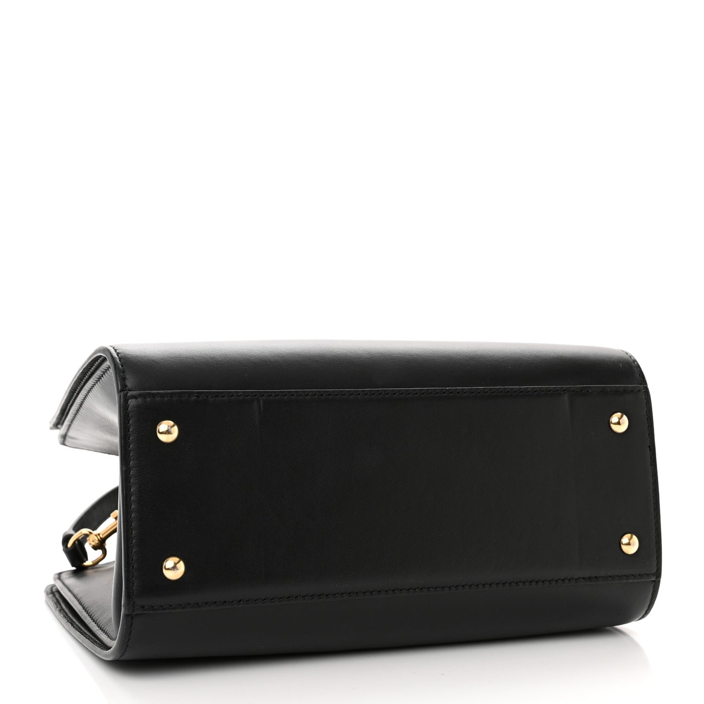 Calfskin Thea Top Handle Bag Black