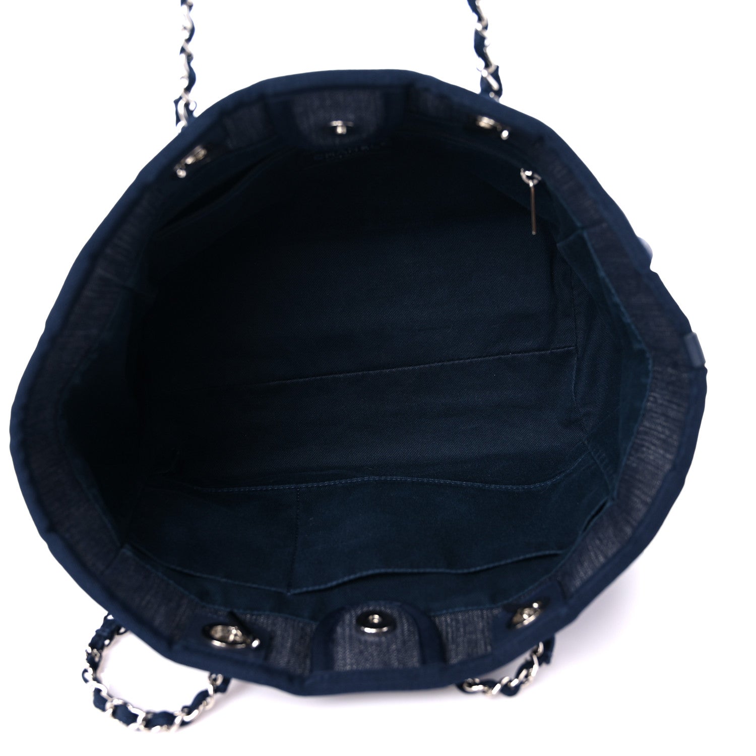 Chanel Denim Small Deauville Tote Dark Blue 5 of 14