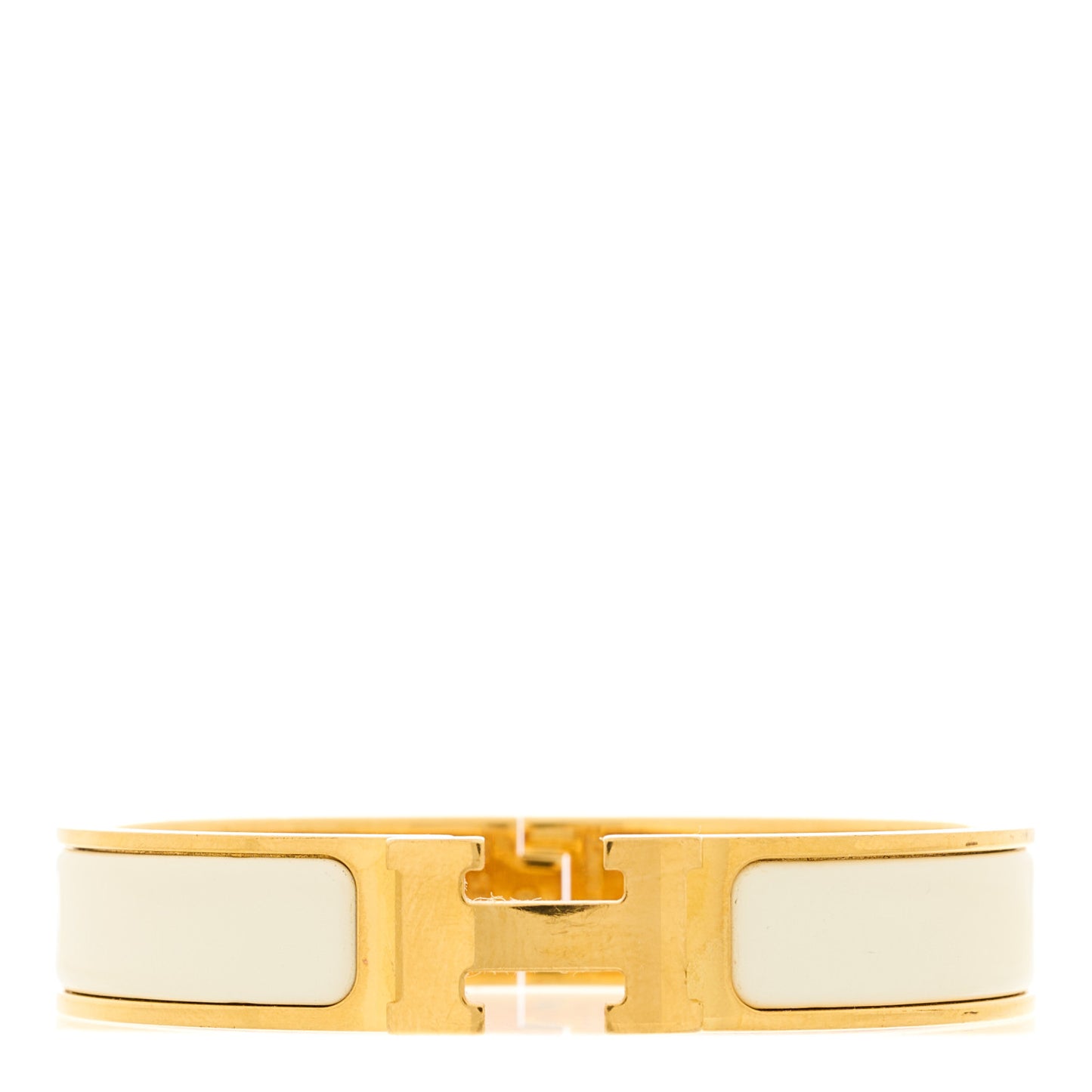 Enamel Narrow Clic Clac H Bracelet PM Craie