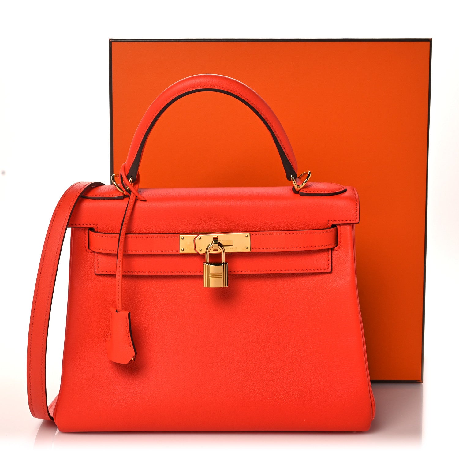 Hermes Evercolor Kelly Retourne 28 Orange Poppy 41 of 41
