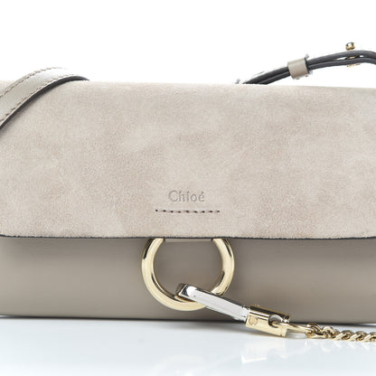 Chloe Suede Calfskin Mini Faye Shoulder Bag Motty Grey 8 of 11