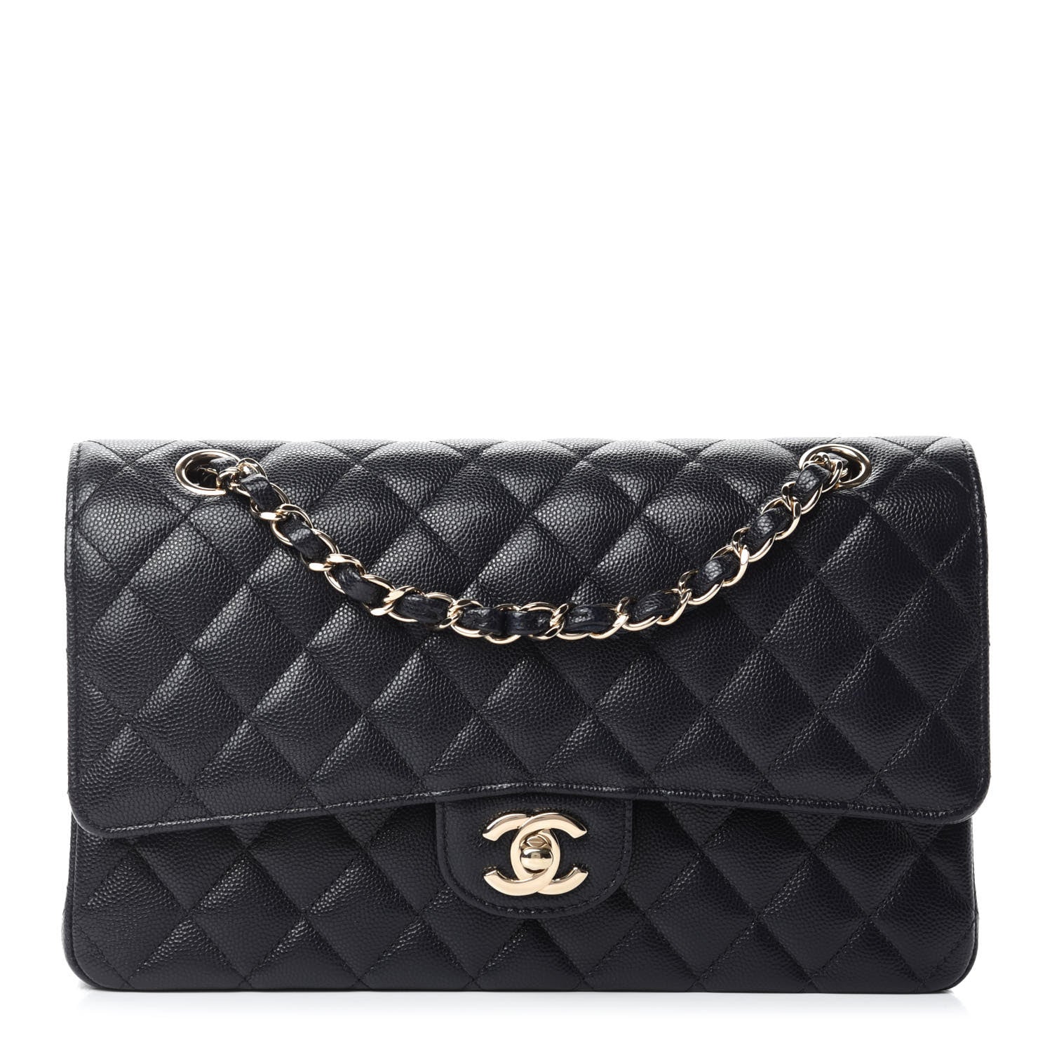 Chanel Caviar Quilted Medium Double Flap Navy 1 of 10