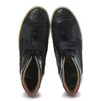 Hermes Shiny Porosus Crocodile Mens Quantum High Top Sneakers 44.5 Black 2 of 9