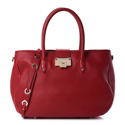 Jimmy Choo Grainy Calfskin Tote Red 1 of 9