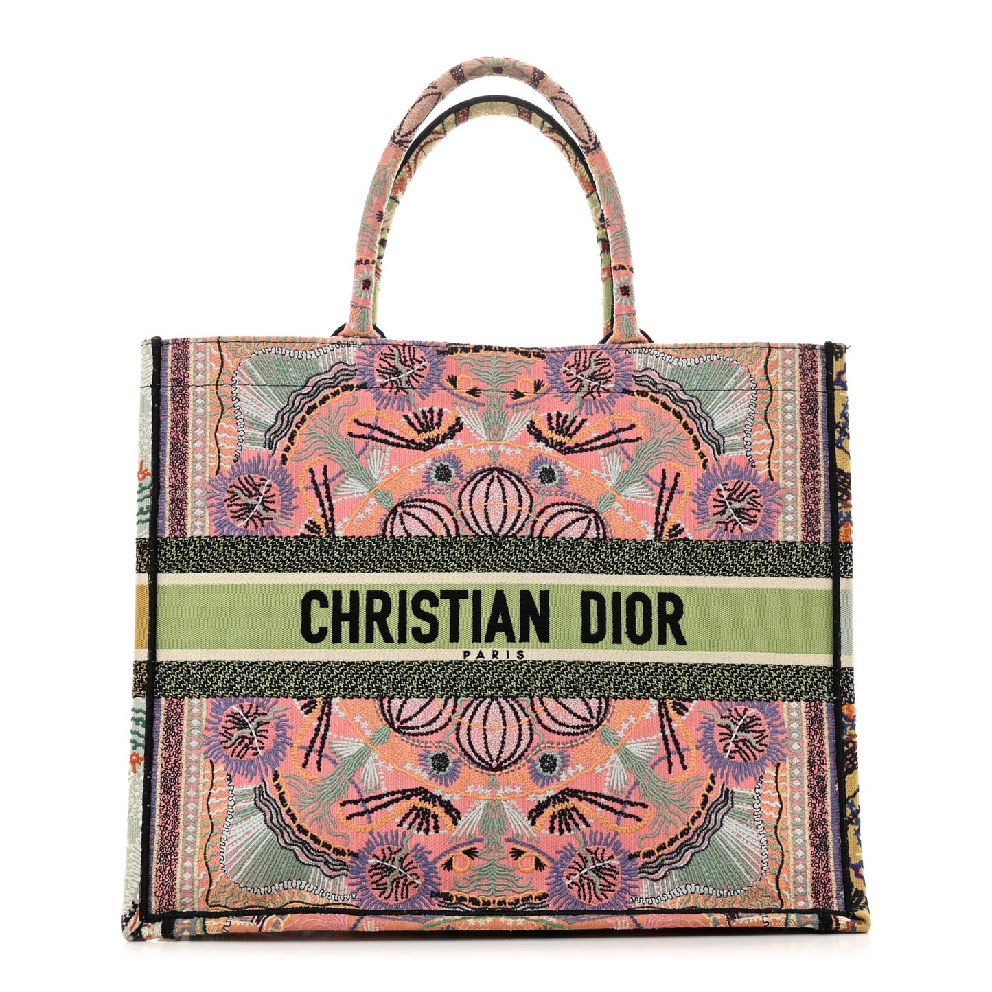 Canvas Embroidered Large In Lights Book Tote Multicolor