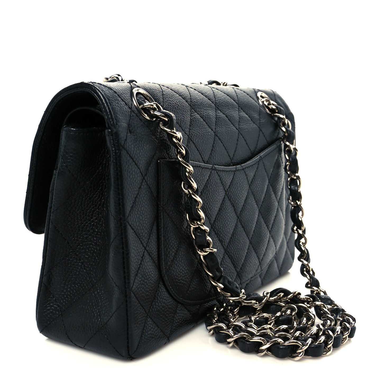 Caviar Quilted Small Double Flap Black
