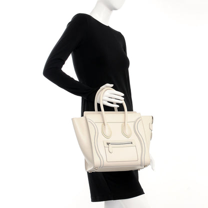 Celine Smooth Calfskin Multicolor Double Stitching Micro Luggage White 2 of 9