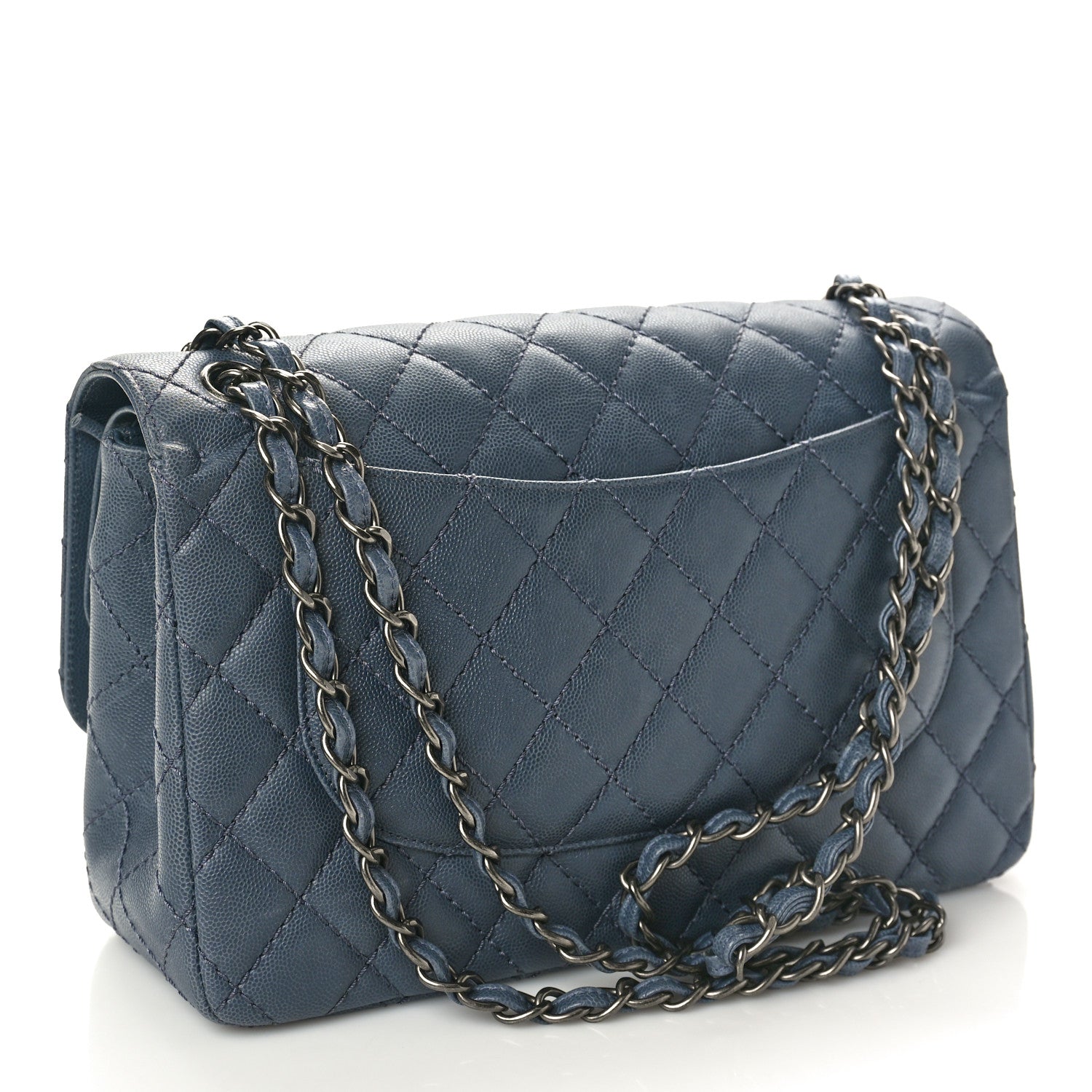 Chanel Caviar Quilted Jumbo Double Flap Grey 3 of 11