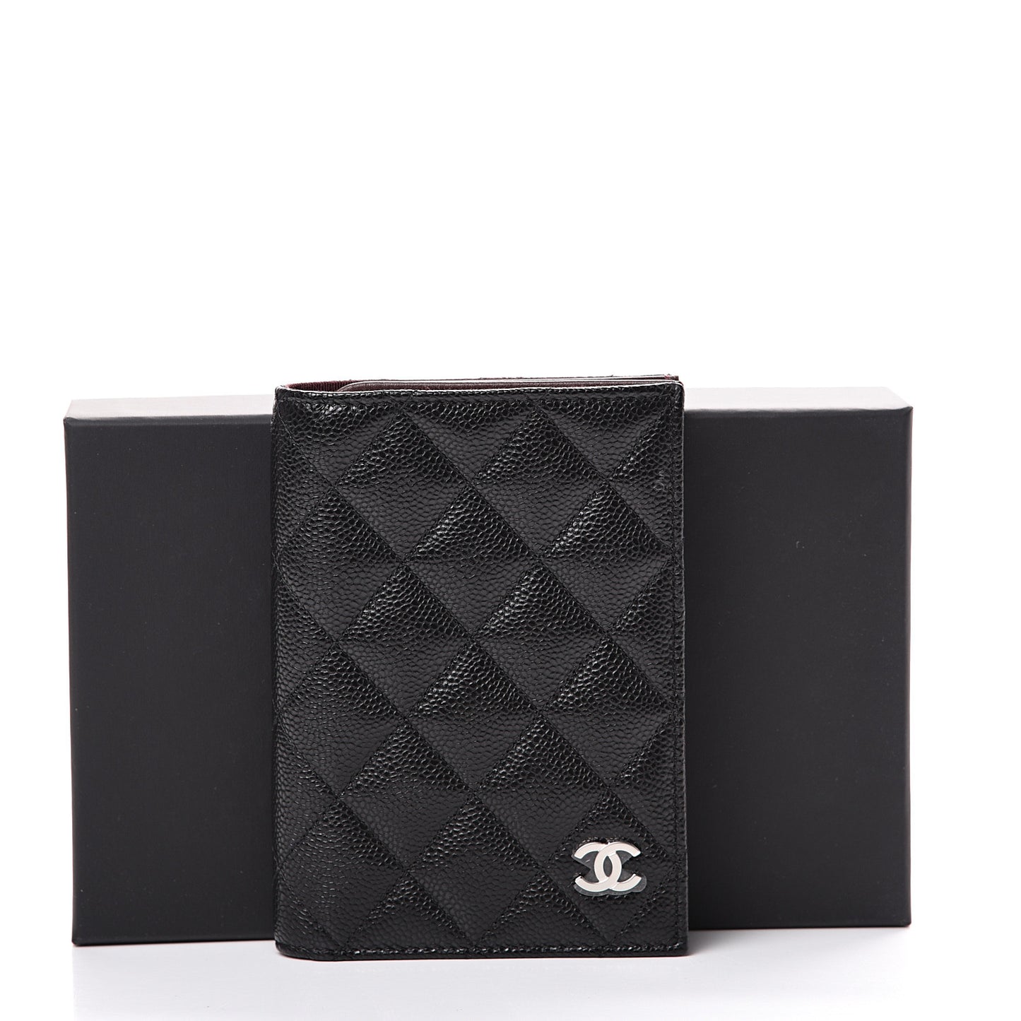 Caviar Quilted Passport Holder Black