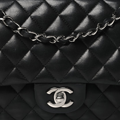 Chanel Lambskin Quilted Medium Double Flap Black 8 of 13