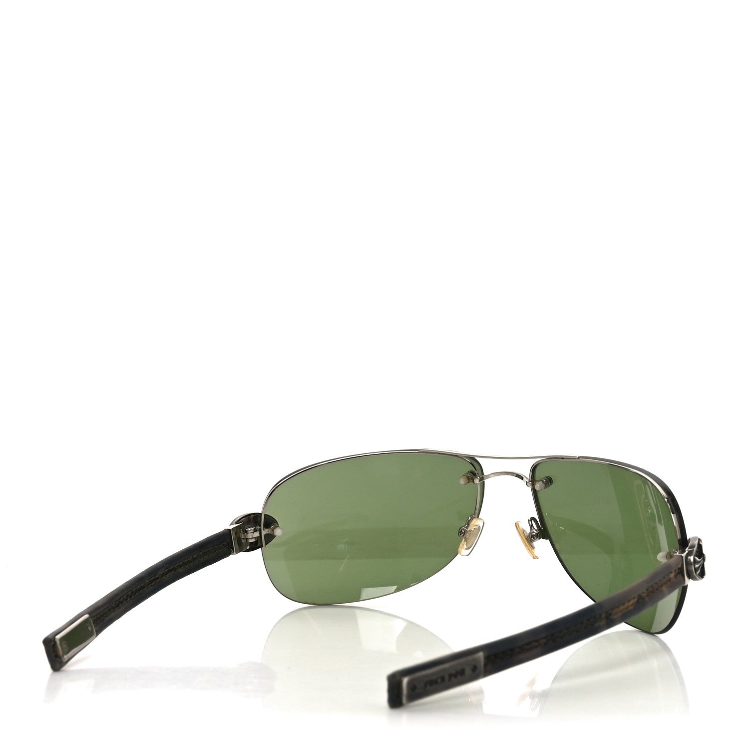Chrome Hearts Calfskin Camo Aviator Fck You Sunglasses Green 4 of 5