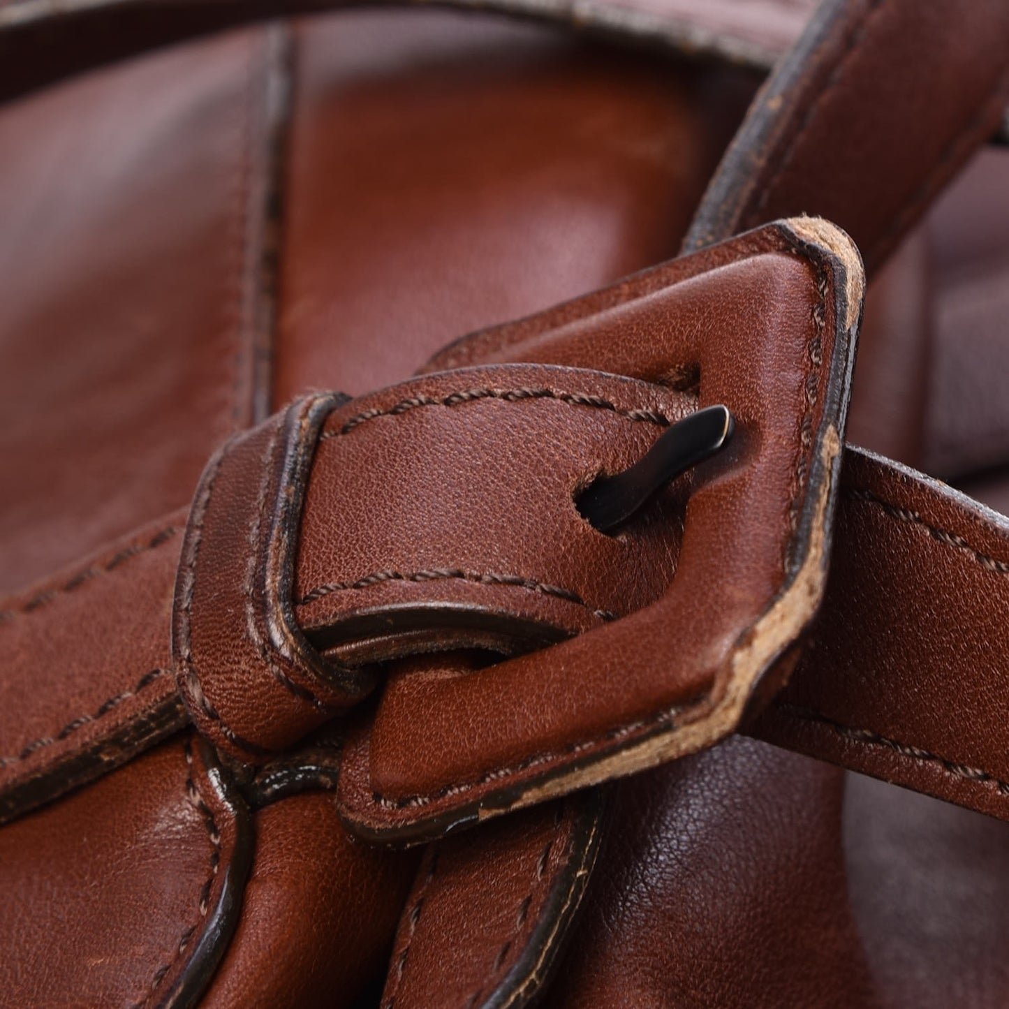 Calfskin Drawstring Backpack Brown