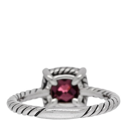 David Yurman Sterling Silver Diamond Garnet 7mm Petite Chatelaine Pave Bezel Ring 57 8 4 of 6