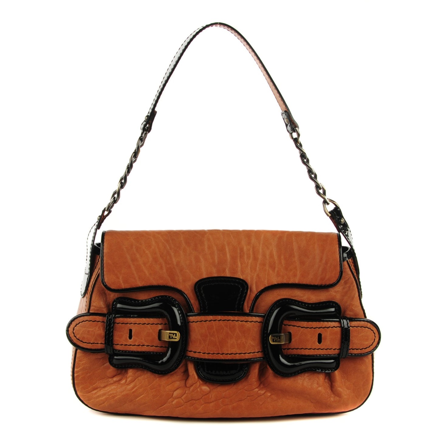 Nappa Patent B Bis Flap Bag Osso Black