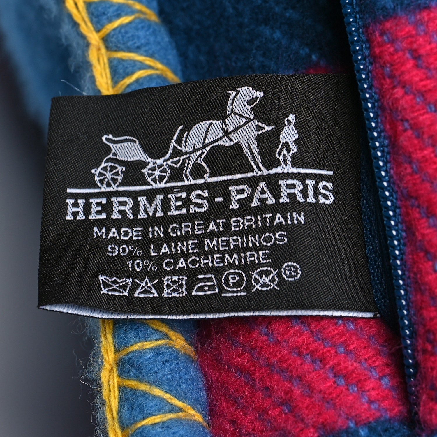 Hermes Wool Cashmere Avalon Jump'H Pillow PM Outremer Indigo 3 of 3