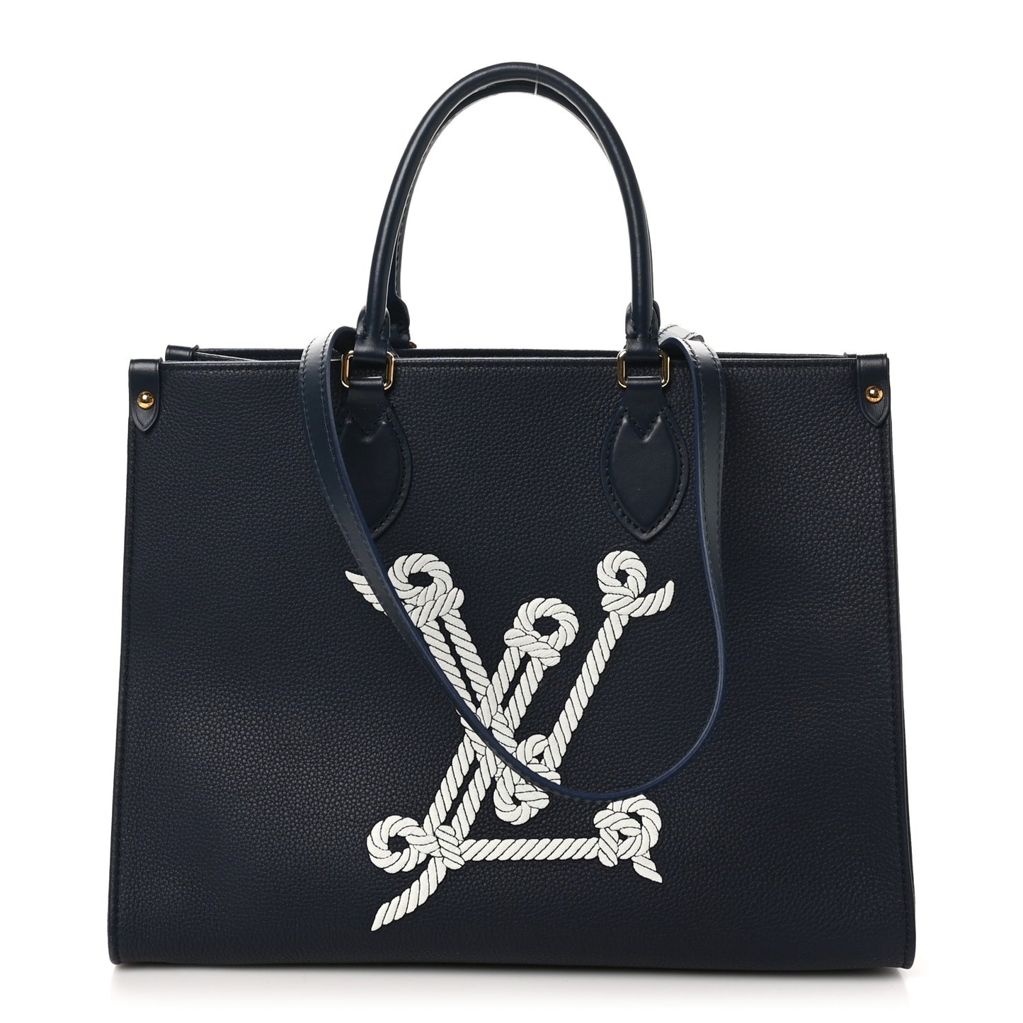 Grained Calfskin Nautical Onthego MM Navy Blue
