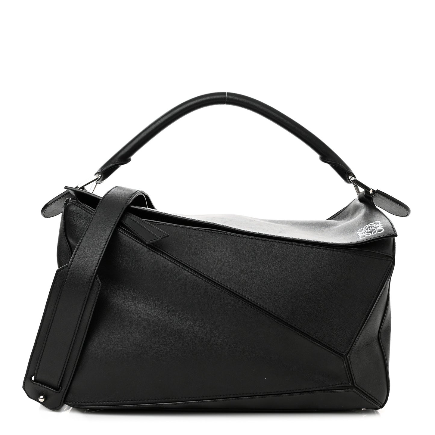 Calfskin Large Puzzle Bag Black