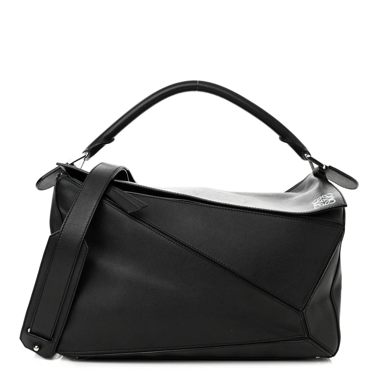 Loewe Calfskin Large Puzzle Bag Black 1 of 12