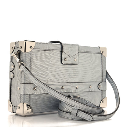 Louis Vuitton Metallic Lizard Petite Malle Silver 3 of 9