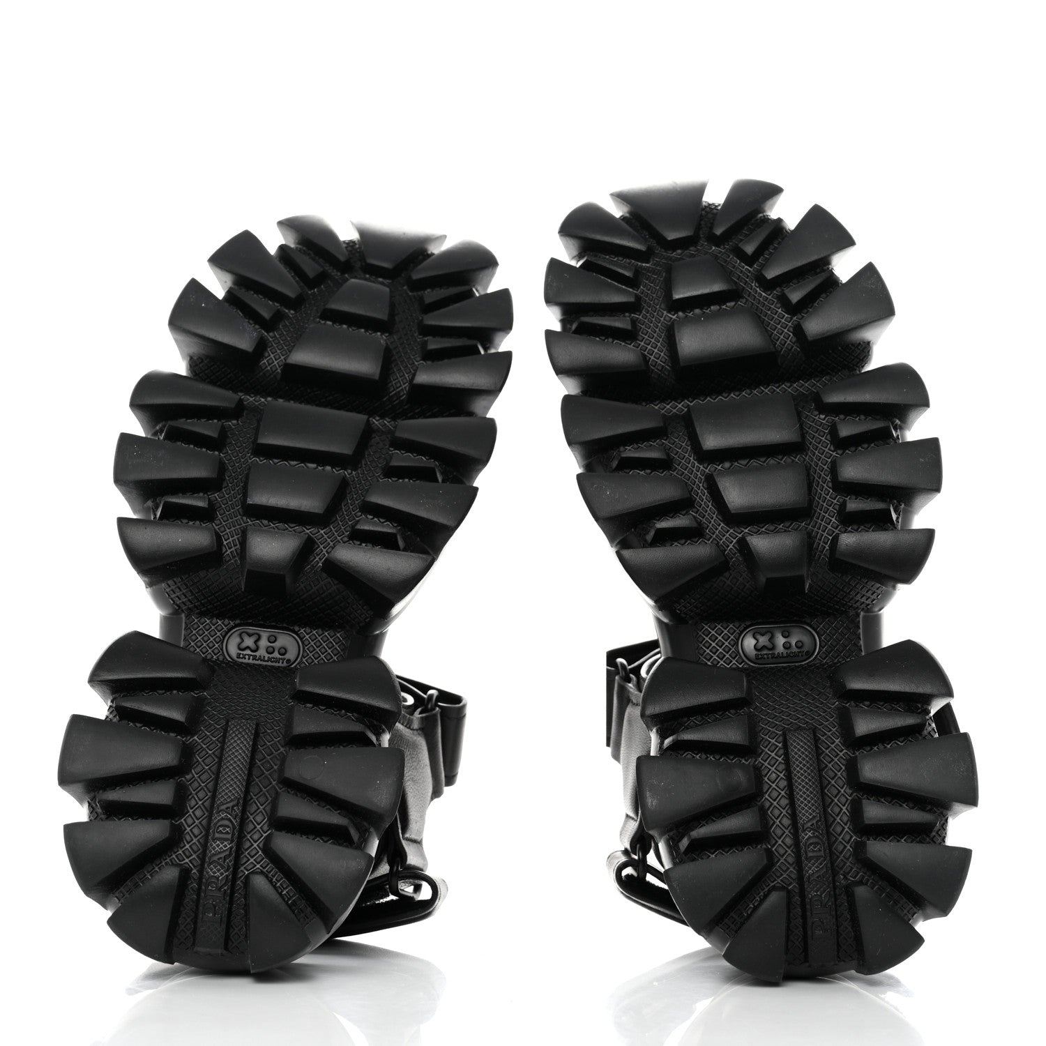 Prada Nappa Logo Embossed Thunder Sole 50mm Sport Sandals 36 Black 5 of 9