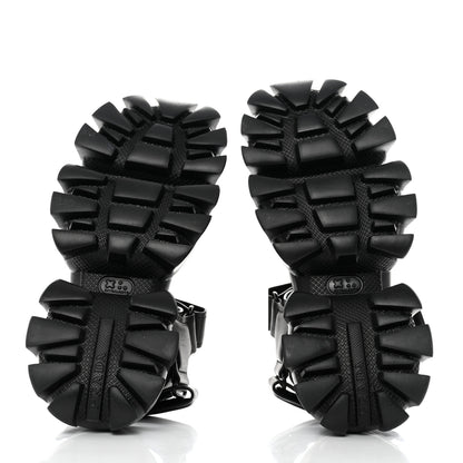 Prada Nappa Logo Embossed Thunder Sole 50mm Sport Sandals 36 Black 5 of 9