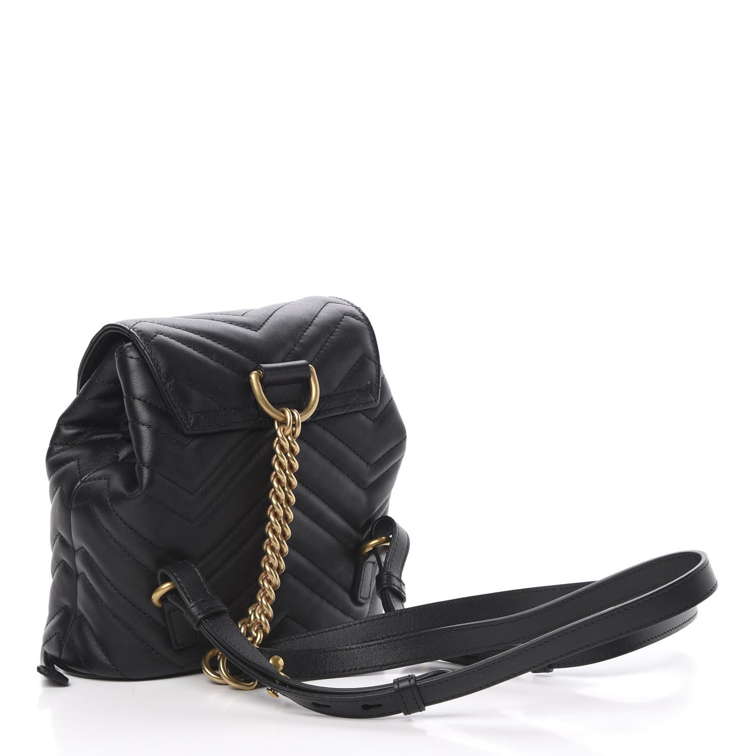 Gucci Calfskin Matelasse GG Marmont Flap Backpack Black 2 of 10